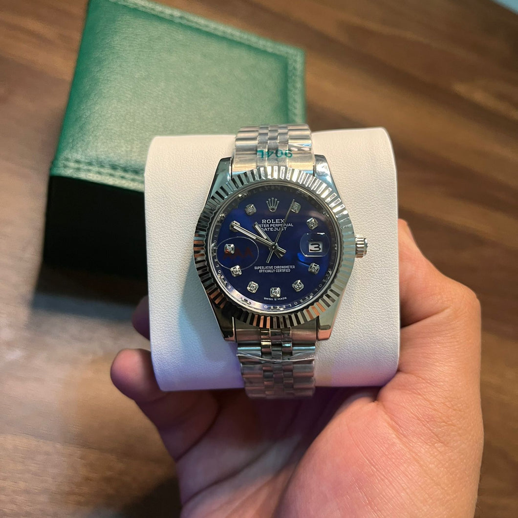 Datejust Blue Diamond Dial Watch