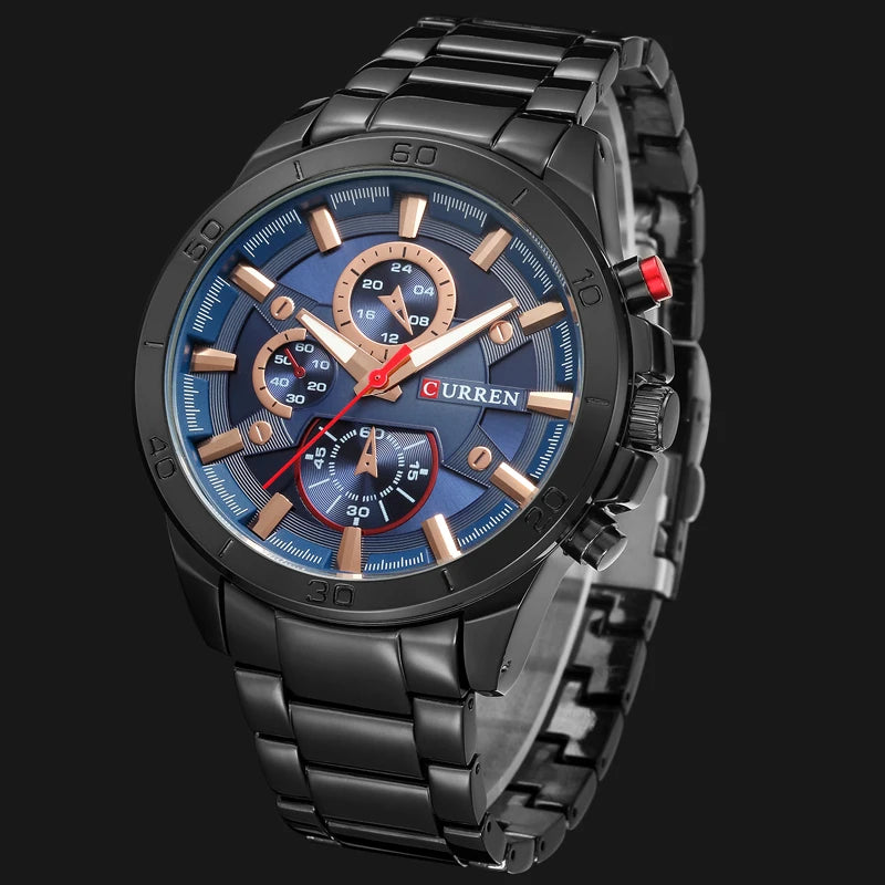 CURREN Analog Military Sports Full Steel Waterproof Wrist Watch
